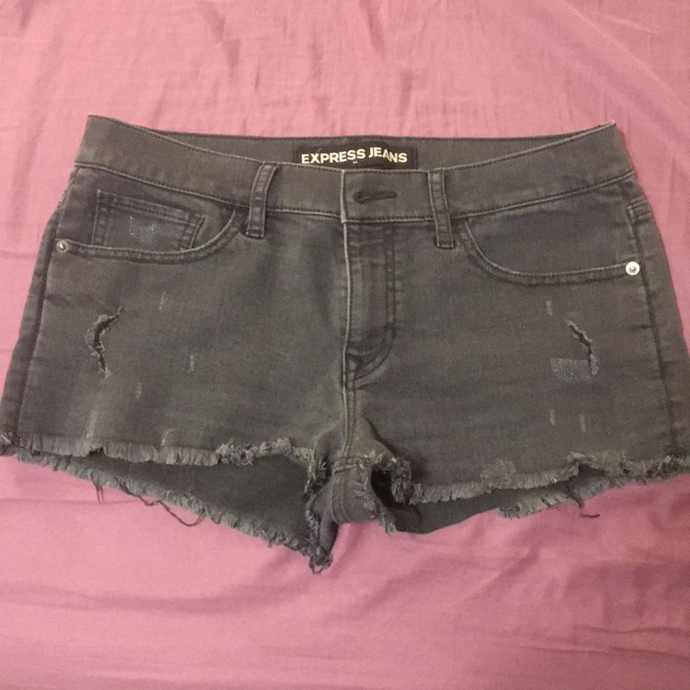 Black express jean shorts